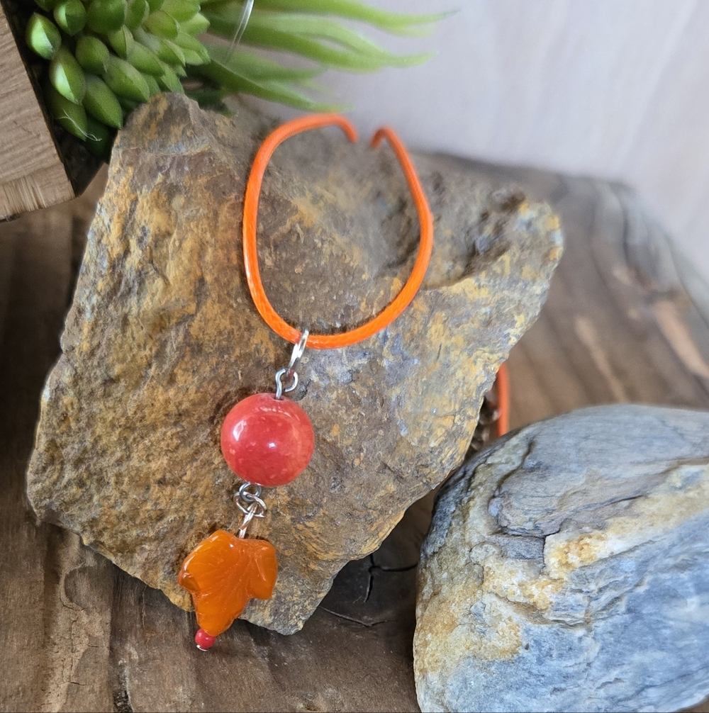 🍂 Sunset Ember Leaf 🍂One of a Kind Country Gypsy Necklace